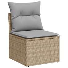 Set di divani da giardino a 10 pezzi con cuscini beige rattan sintetico acacia