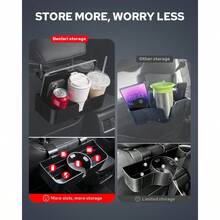 Car Headrest Backseat Organizer With 3.7 Cup Holder 3 In 1 Seat Back Organizer Headrest Hooks Multifunctional Storage For Car Backseat Travel Accessories 2pcs - Black - View 6