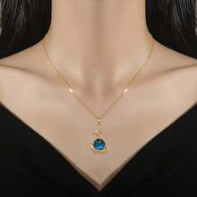 Y2K Starry Sky Planet Light Luxurious Temperament Gorgeous Necklace Star And Moon Versatile Stainless Steel Clavicle Chain - Dây chuyền C - Xem 7