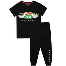 Short Sleeved Pyjamas | Friends Central Perk Girls' Pyjama Set | Kids' PJs | Fast UK Delivery Shipping | Trusted UK Seller | Great Gift For Kids | Perfect For Birthdays And Christmas - Black - View 1
