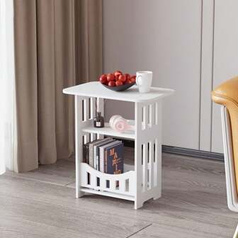 1 stuk minimalistische kleine bijzettafel, nachtkastje met opbergruimte voor kleine ruimtes in de slaapkamer, huis en slaapzaal
