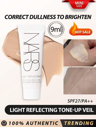  NARS [Mini] LIGHT REFLECTING TONE-UP VEIL SPF27/PA++ 9ml / Tone-Up Veil Helps Correct Dullness To Brighten, Prime, And Perfect The Look Of Skin / For All Skin Types / Dermatologist-Tested / Won't Clog Pores