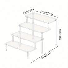 1pc Acrylic Jewelry Display Stand, 1/2/3/4 Tier Jewelry Display Rack, Cosmetics & Perfume Display Shelf, Antique Jewelry Display Stand, Used For Displaying Accessories, Jewelry, Perfume, Makeup And More