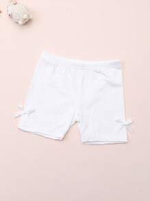 4 paia di pantaloncini e leggings da ragazza decorati con fiocchi carini, capi casual eleganti adatti per tutte le stagioni