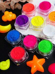 12 pièces/set Kit de matériel de remplissage de résine pailletée fluorescente, poudre de pigment de résine époxy colorée, pour moules de résine, fournitures pour la création de bijoux, fournitures artisanales DIY