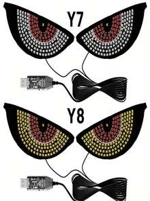 2 piezas de Luces de coche con efecto de ojos de diablo LED, alimentadas por USB, fácil instalación sin cableado necesario, iluminación de expresión genial para vehículos, luces decorativas de múltiples funciones geniales para camiones y SUV, parabrisas delantero y trasero, maletero sin batería requerida - Multicolor - Ver 4