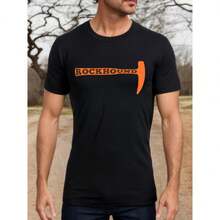 ROCKHOUND Hammer Print Men'S And Women'S Black Cotton Short Sleeves.Round Neck.Neat Stitch. Perfect Short Sleeves. All-Season Wear - Black - View 1
