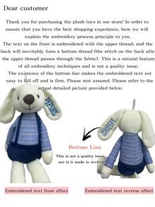 Customizable Embroidered Plush Doll! Personalized Embroidered Name, 4 Color Options For The Rabbit (Red, Blue, Yellow, Green), Multiple Embroidery Thread Color Choices To Meet Diverse Preferences. Offers Single-Ear Or Double-Ear Custom Embroidery Text Service. Soft Material, Adorable. Ideal Gift For Birthday, Children's Day, Anniversary, Valentine's Day, New Moms - Multicolor - View 8