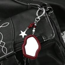 1pc Y2K Style Women's Acrylic Bow, Cloud & Star Shaped Mirror Keychain, Fashion Accessory, Gift For Girlfriend' School Car Accessories Cute Goth