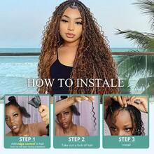 深波浪巴西原生人发接发，散装 - 无纬线，1束卷曲编发，男女皆宜 - S2 - 查看 6