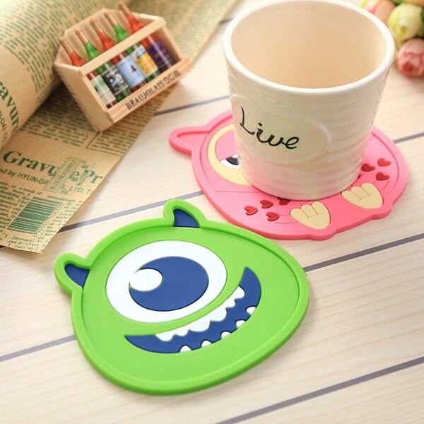 Cute Coaster Silicone Dining Table Placemat Kitchen Accessories Mat Cup Bar Mug Cartoon Animal Drink Pads Cartoon Heat-Resistant Tableware Pot Mat, Cup Mat, Bowl Mat, Waterproof Plate Mat