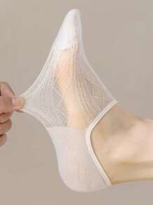 5 paires de socquettes pour femmes, socquettes invisibles transparentes, convenant pour l'été, avec des couleurs aléatoires