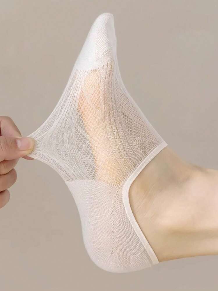 5 أزواج من جوارب الكاحل للنساء، جوارب شفافة غير مر...