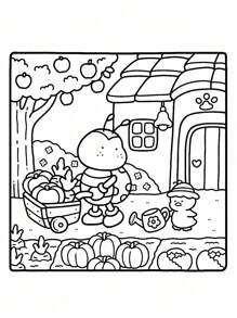 1pc Cozy Friends:42 Page Easy Coloring Book Kid Graffiti Painting Book Coco Featuring Adorable Creepy Creatures Painting Book Montessori Drawing Toys. Creative Gift Easy To Color With Thick Lines A Bold And Simple Coloring Book For Adults And Teens Featuring Plants Adult Colouring Book