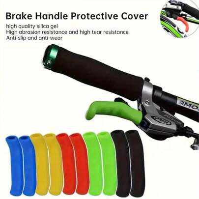 1/3/5 piezas Accesorios de ciclismo al aire libre, Cubiertas de silicona para palancas de freno para bicicleta de montaña y bicicleta de carretera, Empuñaduras desmontables para manillar, Adecuado para bicicletas, bicicletas de montaña, accesorios para bicicleta, protectores de palanca de freno
