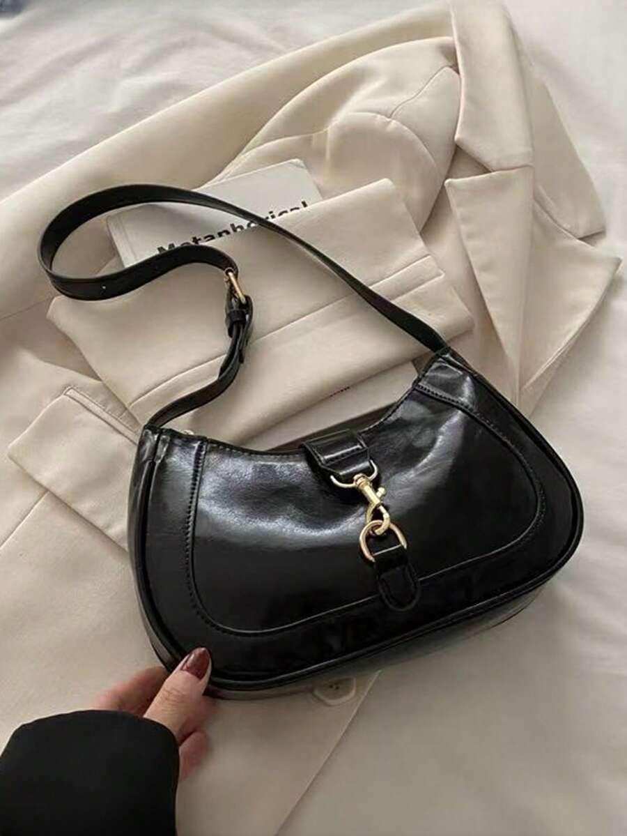 Modna damska torba na ramię, minimalistyczna i praktyczna, wielofunkcyjna - Czarne - Zobacz 1