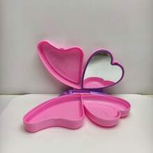 صندوق مجوهرات بشكل فراشة مع مرآة، مناسب لتخزين وعرض المجوهرات