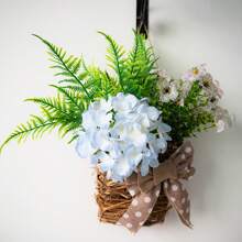 1 Bunch Of Artificial Silk Flowers, Polyester Wedding And Engagement Basket, Home And Office Garden Decoration, No Electricity Required, Perfect For Christmas, Thanksgiving, Valentine's Day