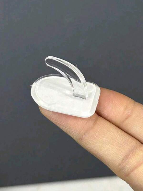 10/20/30pcs Acrylic Transparent Adhesive Hooks, Strong Plastic Wall Hangers, Bathroom No-Drill Mini Bull Horn-Shaped Hooks