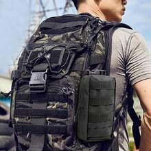 Tactical Molle Pouch Water-Resistant Compact Utility EDC Waist Bag Pack - Black - View 6