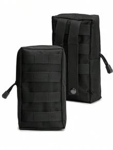 Tactical Molle Pouch Water-Resistant Compact Utility EDC Waist Bag Pack - Black - View 1