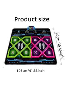 1 Pc High Quality Dual Dance Mat, Electronic Dance Mat, Dance Game Pad, Improves Hand-Eye Coordination, Anti-Slip Design For Dancing, Built-In 5 Music Tracks, 3 Adjustable Levels, 8 LED Lights, Volume Control, Foldable For Easy Storage, PE Surface For Easy Cleaning, Fun Workout Gift For Holidays, Birthdays