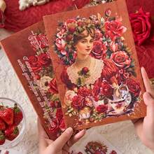 24Sheets/Book Sticker Books, Years Of Lingering Series, Retro And Exquisite European-Style Girl And Flower-Themed Stickers, Scrapbook Supplies, Notebook Accessories, Decorative Notebooks, Photo Frames, Phone Cases, Water Cups, Garbage Magazines, Stationery Boxes, DIY Personalized Stickers,School Supplies,Back To School