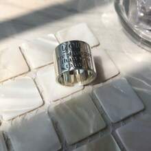Vintage English Letter Open Ring, Fashion Versatile Classic Finger Ring