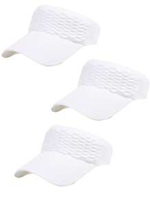 3 Peças/1 Peça Chapéu de Viseira Solar para Mulheres, Chapéus de Tricô Elásticos, Chapéu Esportivo de Secagem Rápida com Abas Largas, Chapéu de Golfe, Chapéu de Sol Multicolor Portátil para Montanhismo e Atividades ao Ar Livre, Viseira, Boné, Chapéu sem Tampa