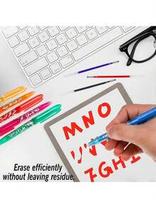 1 cái/3 cái/5 cái Bút xóa được màu xanh có đầu tẩy, Bút ma sát có cục tẩy cao su, Bút gel xóa sạch, Đồ dùng văn phòng phẩm cho trẻ em và người lớn - Màu xanh lam - Xem 5