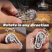 1 件不锈钢齿轮链，创意轮设计，成人减压手指玩具，精密机械旋转器，烦躁玩具，有助于集中注意力和放松，办公室玩具 | 精致的设计 | 耐用的手指陀螺，手指陀螺玩具 - 彩色 - 查看 4