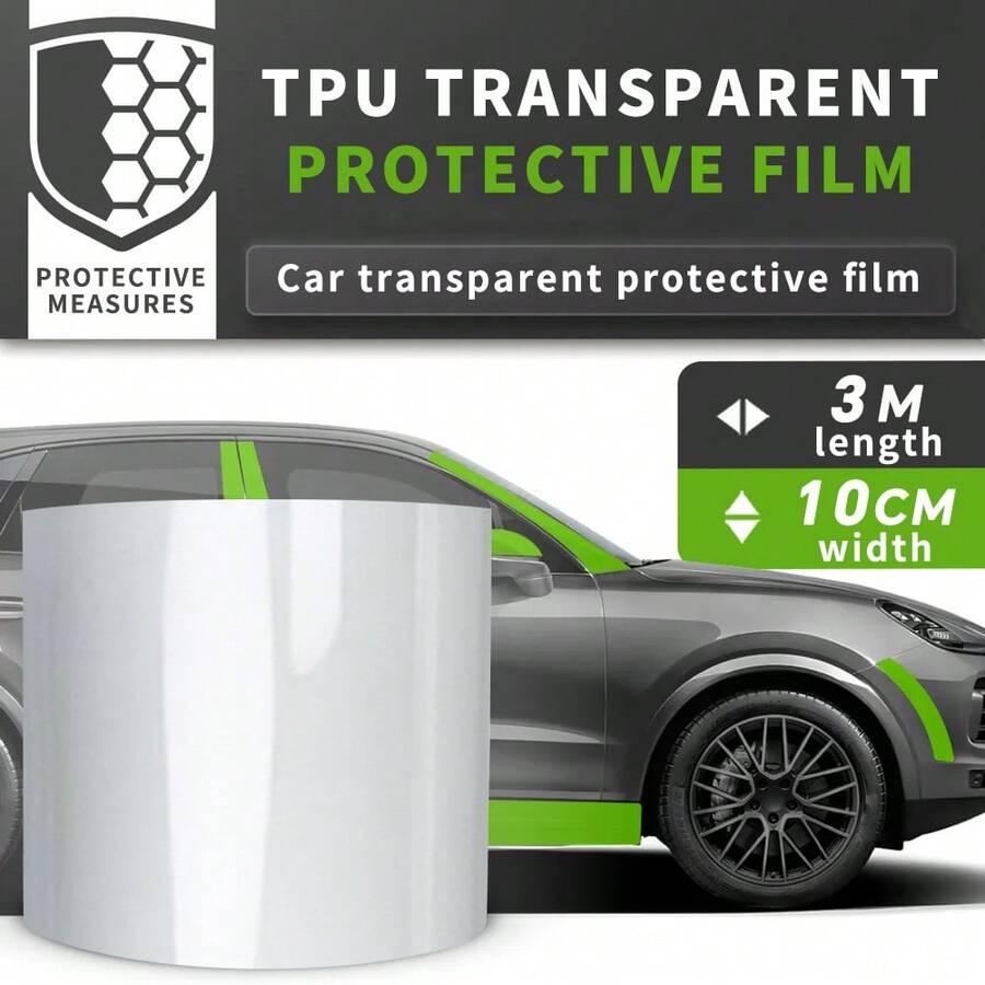 Car Protective Film Transparent Self-Repairing Tpu Film Car Scratch Wrap Multi-Use Paint Film Car Threshold Lacquer Anti-Kick - TPU - View 1