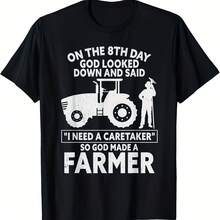 Funny So God Made A Farmer Farming Agriculture Gift Uni T-Shirt - Black - View 1