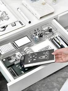 3/4/6 Pieces Of Transparent Cosmetics Storage Set, Freely Combinable Drawer Organizer, Partitioned Dressing Table Desktop Skincare Classification Box, Suitable For Organizing And Storing Cosmetics, Bathroom, Office, Kitchen, And Bedroom