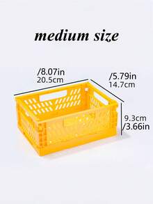 1pc Mini Foldable Storage Basket, Desktop Organizer Box, Portable Multi-Function Solid Color Storage Bin For Home/Dorm
