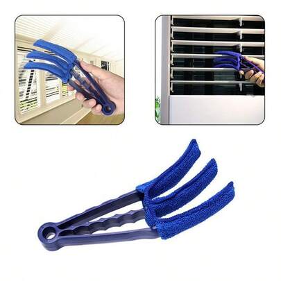1 pièce Brosse de nettoyage amovible et lavable pour grille de climatiseur, outil de nettoyage de ventilateur, nettoyeur de stores, nettoyeur de bouches d'aération de voiture, brosse de nettoyage de fentes, brosse de nettoyage multifonctionnelle 3-en-1, nettoie les coins difficiles d'accès, convient pour la maison et la voiture