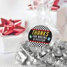 10/20/30pcs Race Car Birthday Party Stickers, Let's Go Racing Racecar Stickers Racing Stickers And Decals, Race Car Racing Gifts For Birthday Party Favors(1.75" Thank You Labels) - Multicolor - View 5