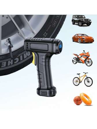 Inflador de neumáticos, compresor de aire portátil - Accesorios para auto. Inflador de neumáticos inalámbrico de mano de 150 PSI con pantalla digital y luz LED, con función de inflado rápido y apagado automático. Adecuado para auto/motocicleta/bicicleta/pelota. Imprescindible para el auto, regalo...