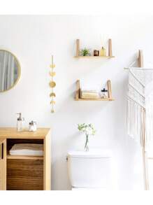 Étagère murale en bois, étagères murales suspendues avec corde, décoration murale pour salon, bureau, chambre à coucher