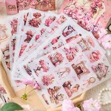 24Sheets/Book Sticker Books, Years Of Lingering Series, Retro And Exquisite European-Style Girl And Flower-Themed Stickers, Scrapbook Supplies, Notebook Accessories, Decorative Notebooks, Photo Frames, Phone Cases, Water Cups, Garbage Magazines, Stationery Boxes, DIY Personalized Stickers,School Supplies,Back To School
