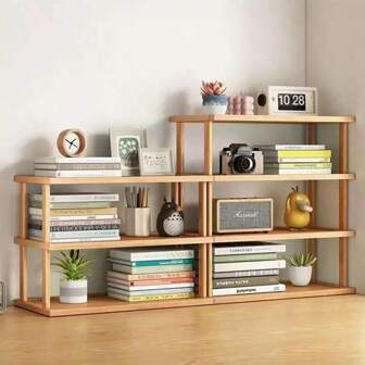 Wooden Desktop Organizer Rack, Multi-Layer Storage Shelf For Office, Workstation, Home Study Desk