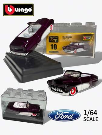 Burago نموذج سيارة معدنية 1/64 ميركوري لبورجو 1950 - مع غطاء حماية للسيارة