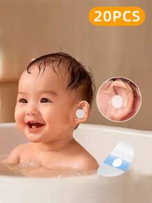 20pcs Silicone Ear Plugs For Infants, Waterproof Ear Patch For Bathing & Swimming