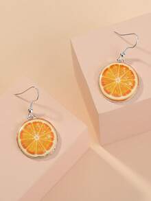 Nooxian 1 Pair Summer Casual Fruit Element Fresh Orange Earrings - Multicolor - View 5