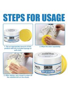 3 件套鞋子清洁套装：运动鞋清洁泡沫、清洁刷和布，用于去除白色鞋子、绒面革、靴子、帆布、PU、织物等上的污渍和污垢