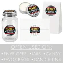 10/20/30pcs Race Car Birthday Party Stickers, Let's Go Racing Racecar Stickers Racing Stickers And Decals, Race Car Racing Gifts For Birthday Party Favors(1.75" Thank You Labels) - Multicolor - View 3