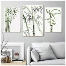 1pc Quà tặng Vintage Lá tre Poster Trang trí Thiền tông Trung Quốc mới Không thực Tranh trừu tượng Mực in Nghệ thuật treo tường Tranh vải Canvas Trang trí nhà Khung tùy chọn - Nhiều màu - Xem 4
