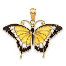 The Black Bow 14k Yellow Gold & Yellow Translucent Acrylic Butterfly Pendant, 30mm