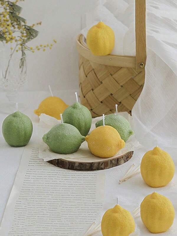 1pc Lemon Scented Candle Decoration, Lime Candle Home Decoration, Orange Scented Candle Shooting Props, Handmade Soy Wax Candle Decoration, Kitchen Table Decoration, Creative And Interesting, Gifts For Friends, Holiday Gifts, Christmas Gifts, Birthday Gifts