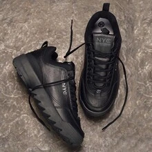 White Casual Women's Men's Platform Tractor Sneakers JS SHOES - 黑色 - 查看 1